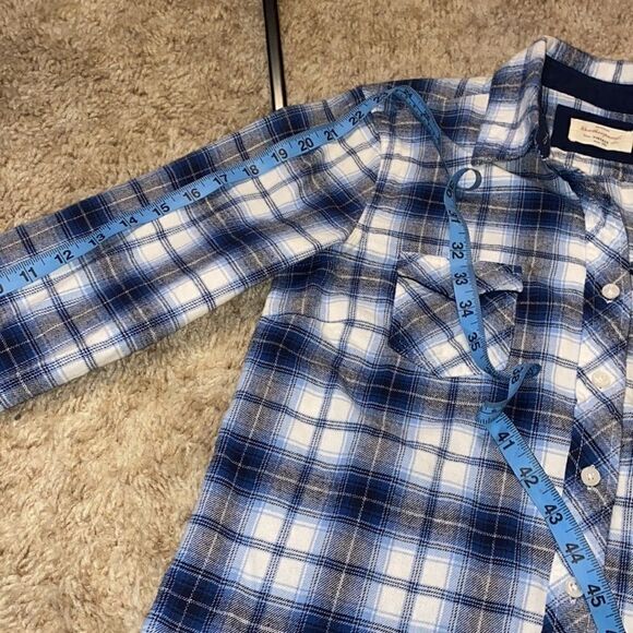 ORIGINAL Weatherproof Vintage Blue Soft Plaid Button up Long Sleeved Shirt Small - Picture 8 of 8